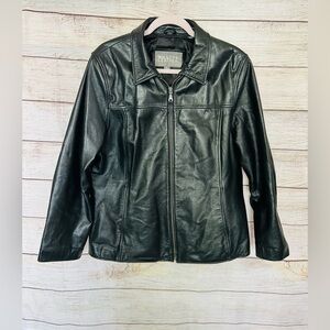 Wilsons Leather Women’s Black Full Zip Long Sleeve Genuine Leather Jacket